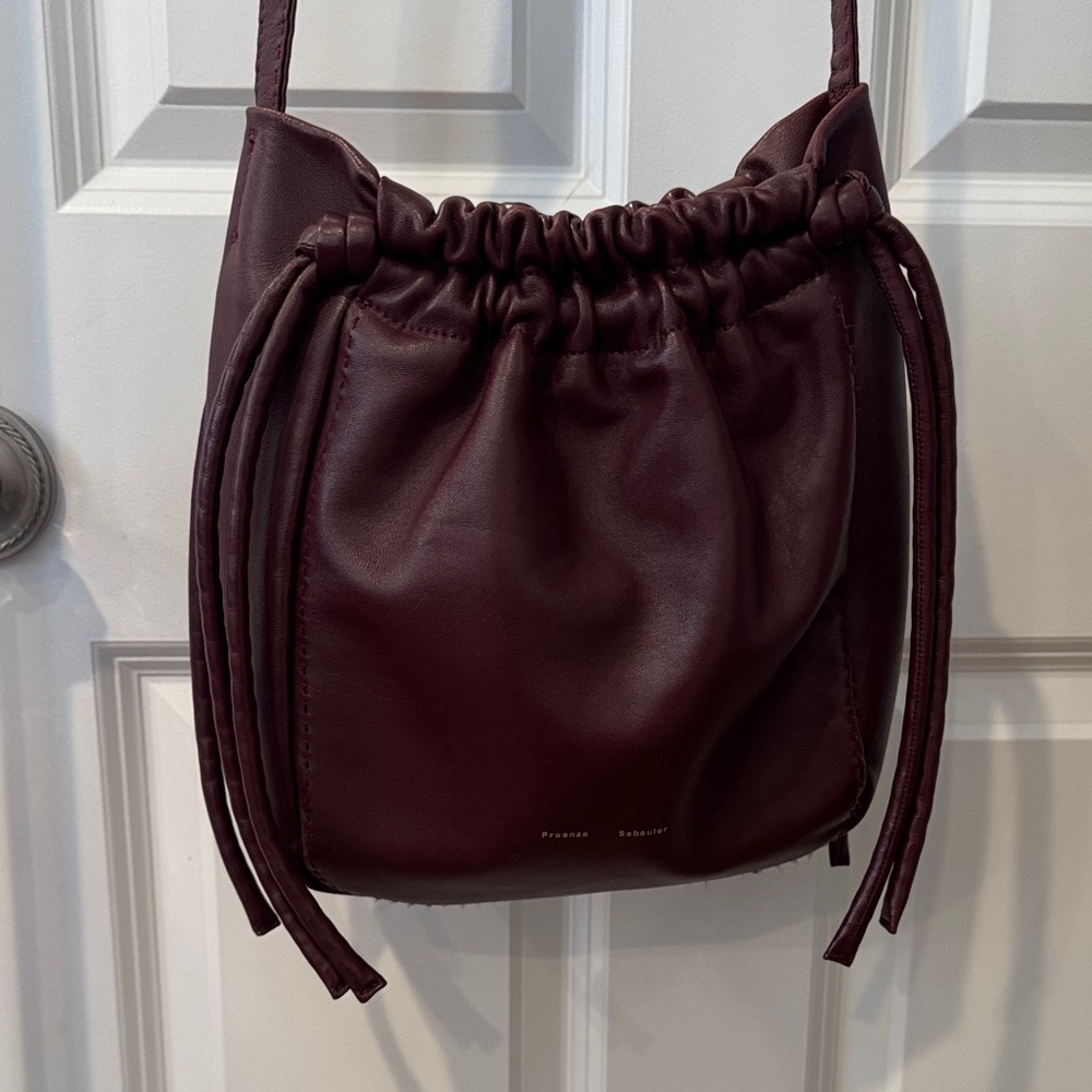 Proenza Schouler Leather Bucket Bag in Burgundy